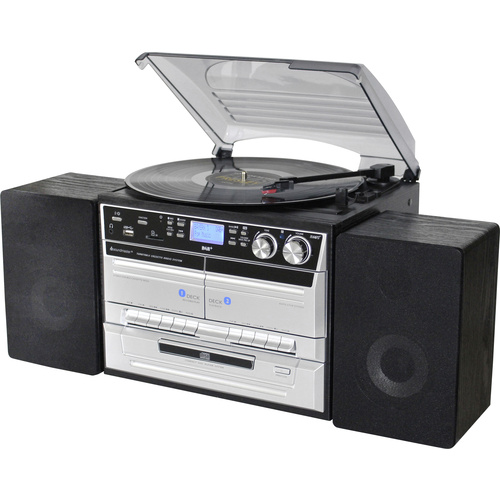 Soundmaster MCD5550SW Stereoanlage AUX, Bluetooth®, CD, DAB+, Kassette, Plattenspieler, Radiorecorder, UKW, USB, Aufnahmefunktion