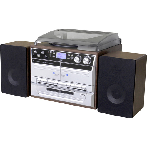 Soundmaster MCD5550DBR Stereoanlage AUX, Bluetooth®, CD, DAB+, Kassette,  Plattenspieler, Radiorecorder, SD, UKW, USB versandkostenfrei