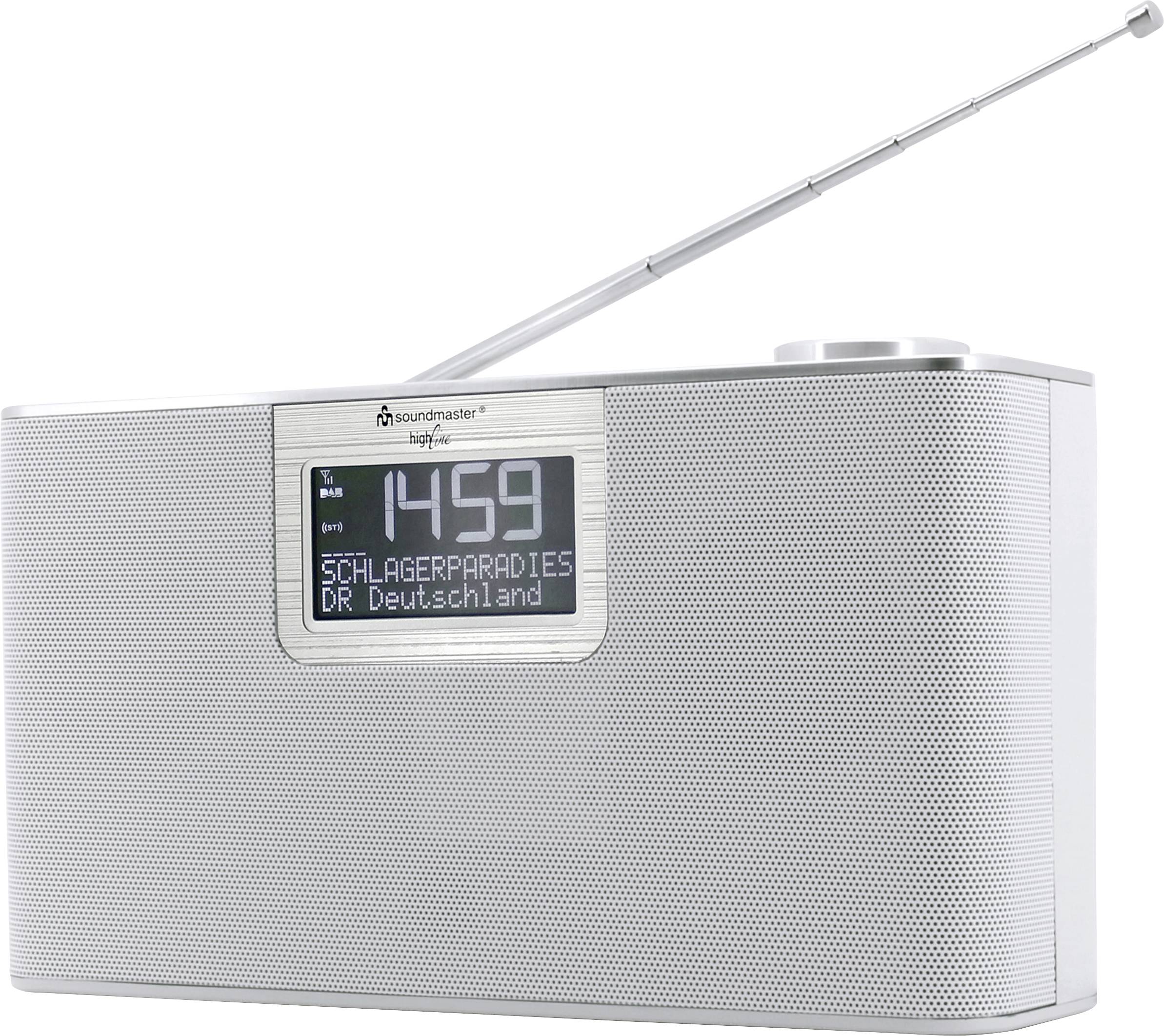 Soundmaster DAB700WE Tischradio DAB+, UKW AUX, Bluetooth®, SD, USB Freisprechfunktion, Inkl. Mikrofon, Weckfunktion Weiß