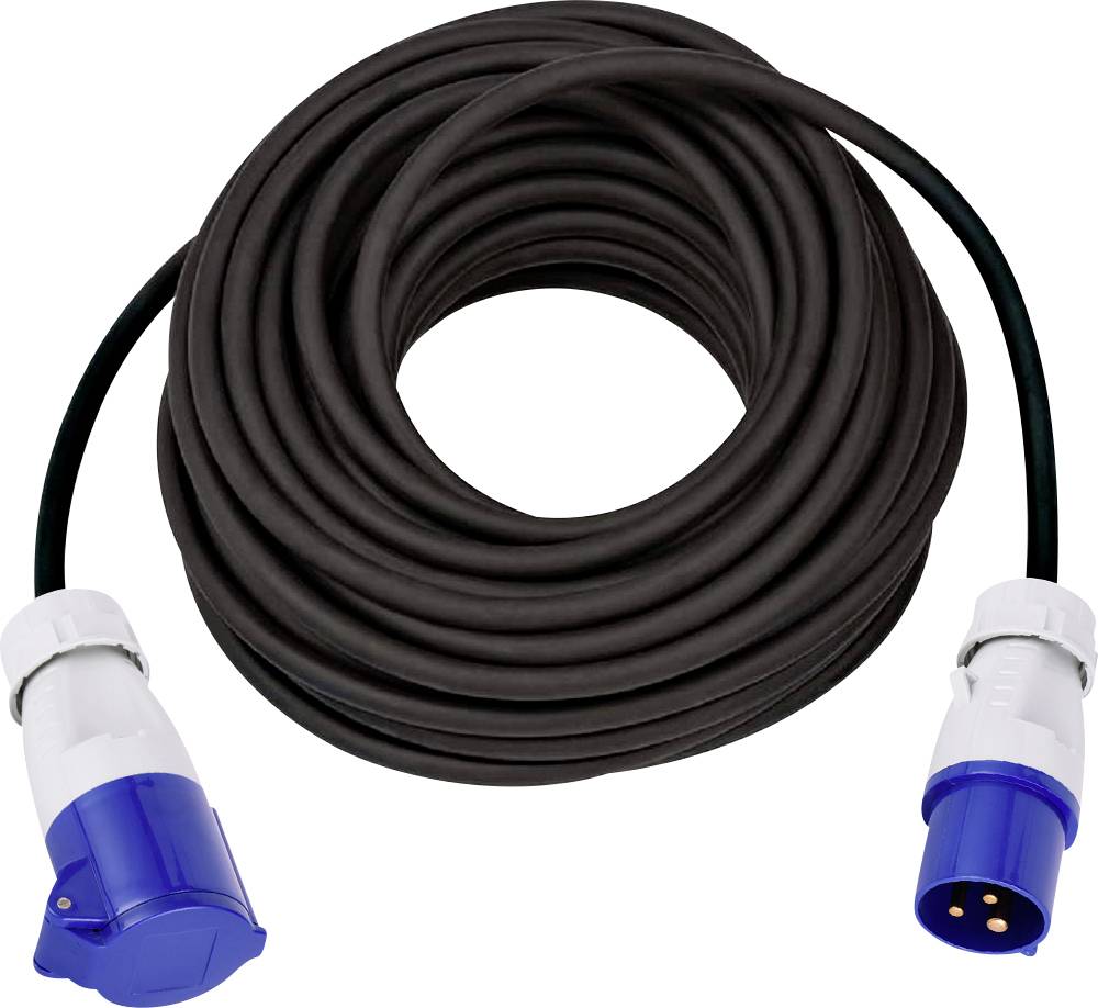 Max Hauri 162413 Strom Verlängerungskabel 16 A Blau, Schwarz 15.00 m H07RN-F 3G 1,5 mm²