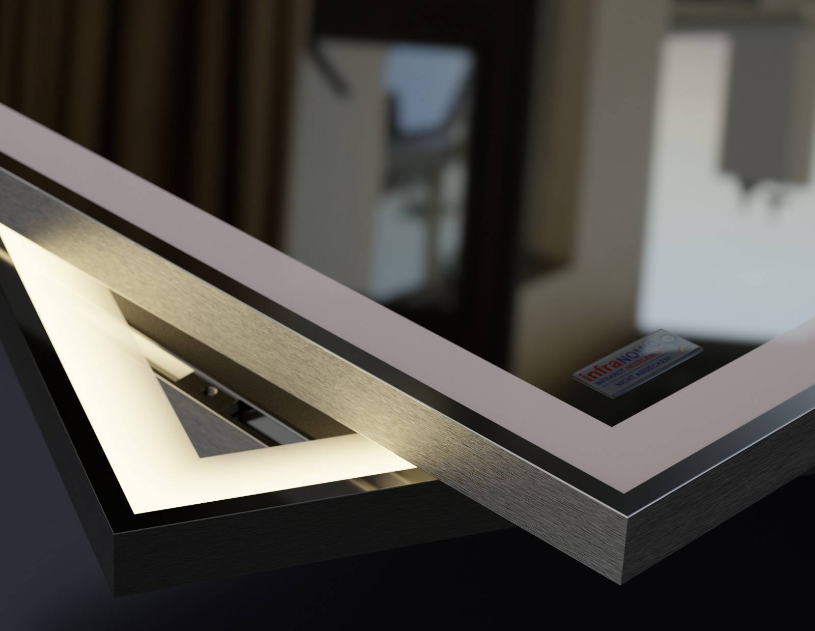 Infranomic GHE-S-M10-126-LED Infrarotheizung 700 W 16 m² Chrom