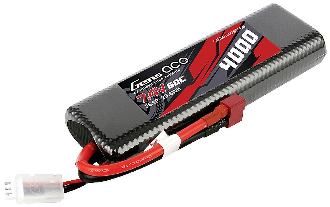 Gens ace Modellbau-Akkupack (LiPo) 7.4V 4000 mAh Hardcase T-Stecksystem