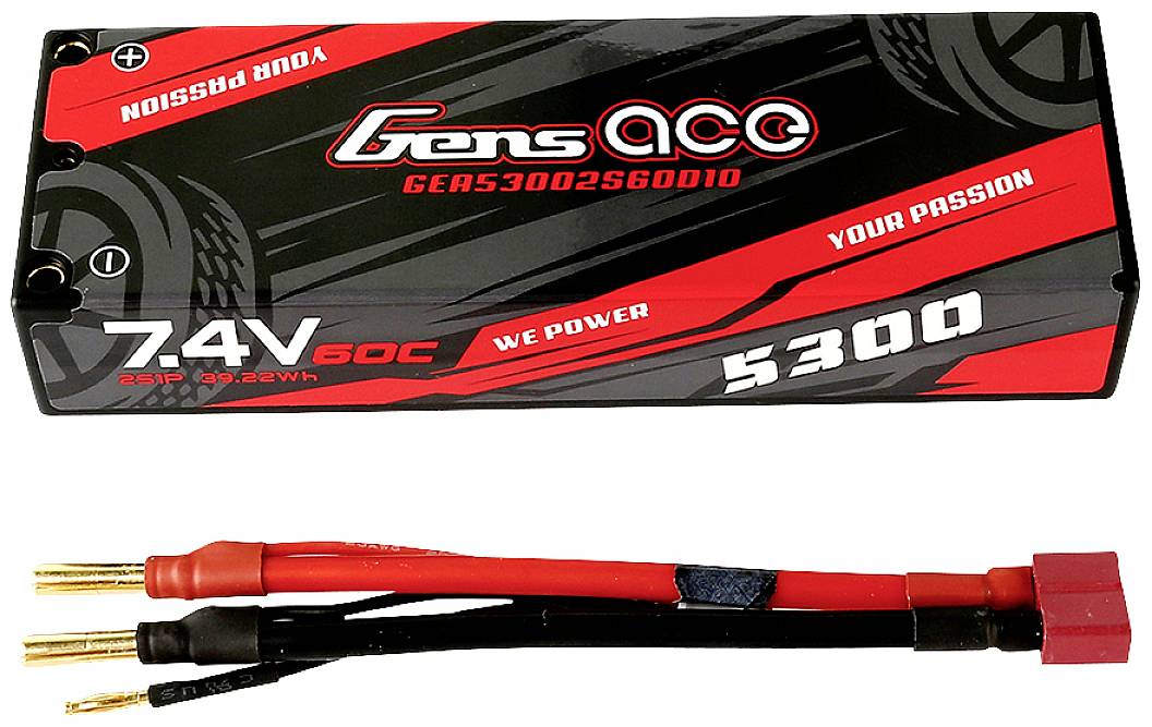 Gens ace Modellbau-Akkupack (LiPo) 7.4 V 5300 mAh Hardcase T-Stecksystem