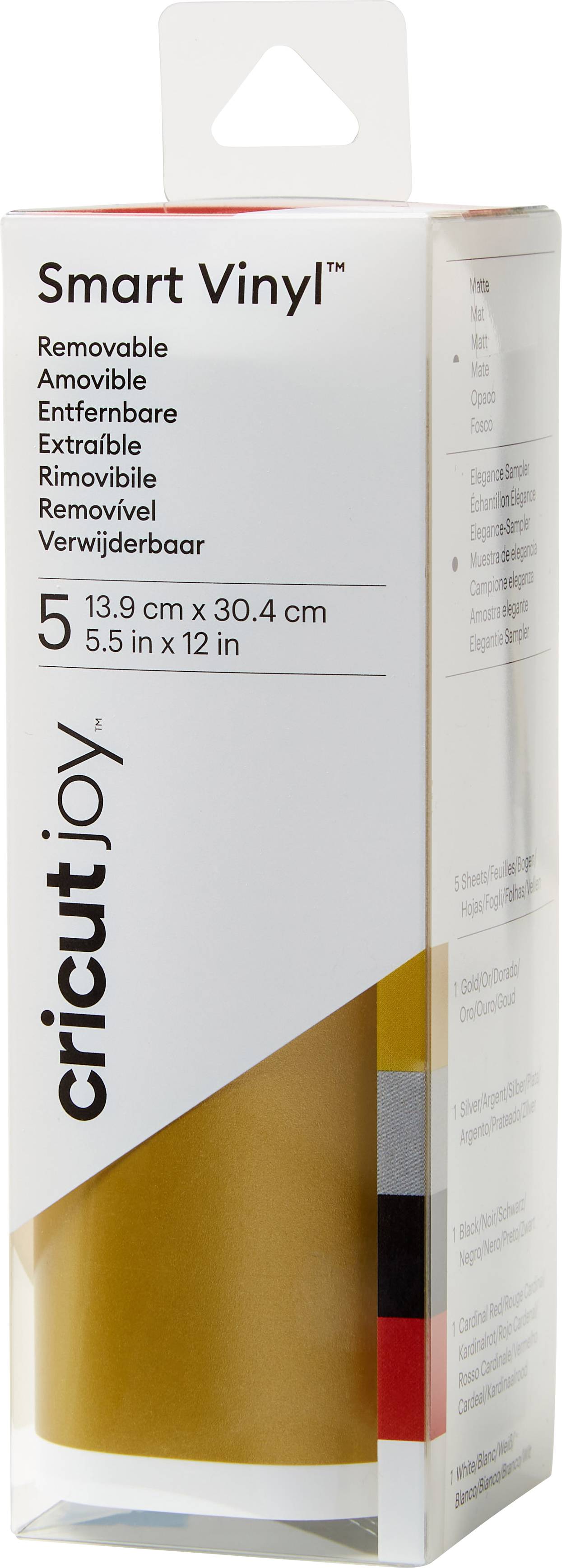 Cricut Joy Smart Vinyl Removable Folie Silber, Gold, Schwarz, Rot, Weiß