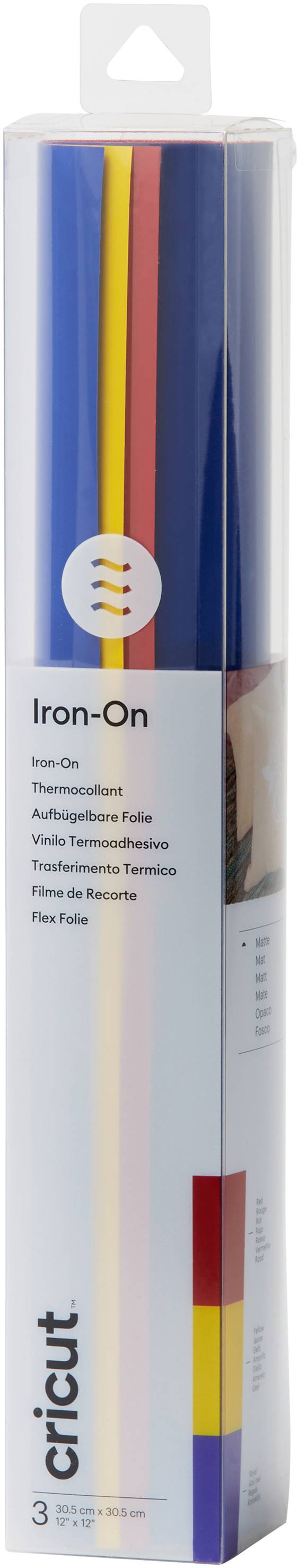 Cricut Everyday Iron-On Folie Rot, Gelb, Blau