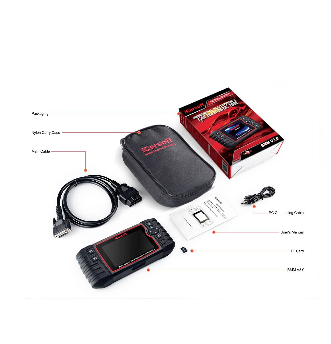 Icarsoft BMM V3.0 OBD II Diagnosetool icbmm3 Passend für (Auto-Marke): BMW, MINI, Rolls-Royce