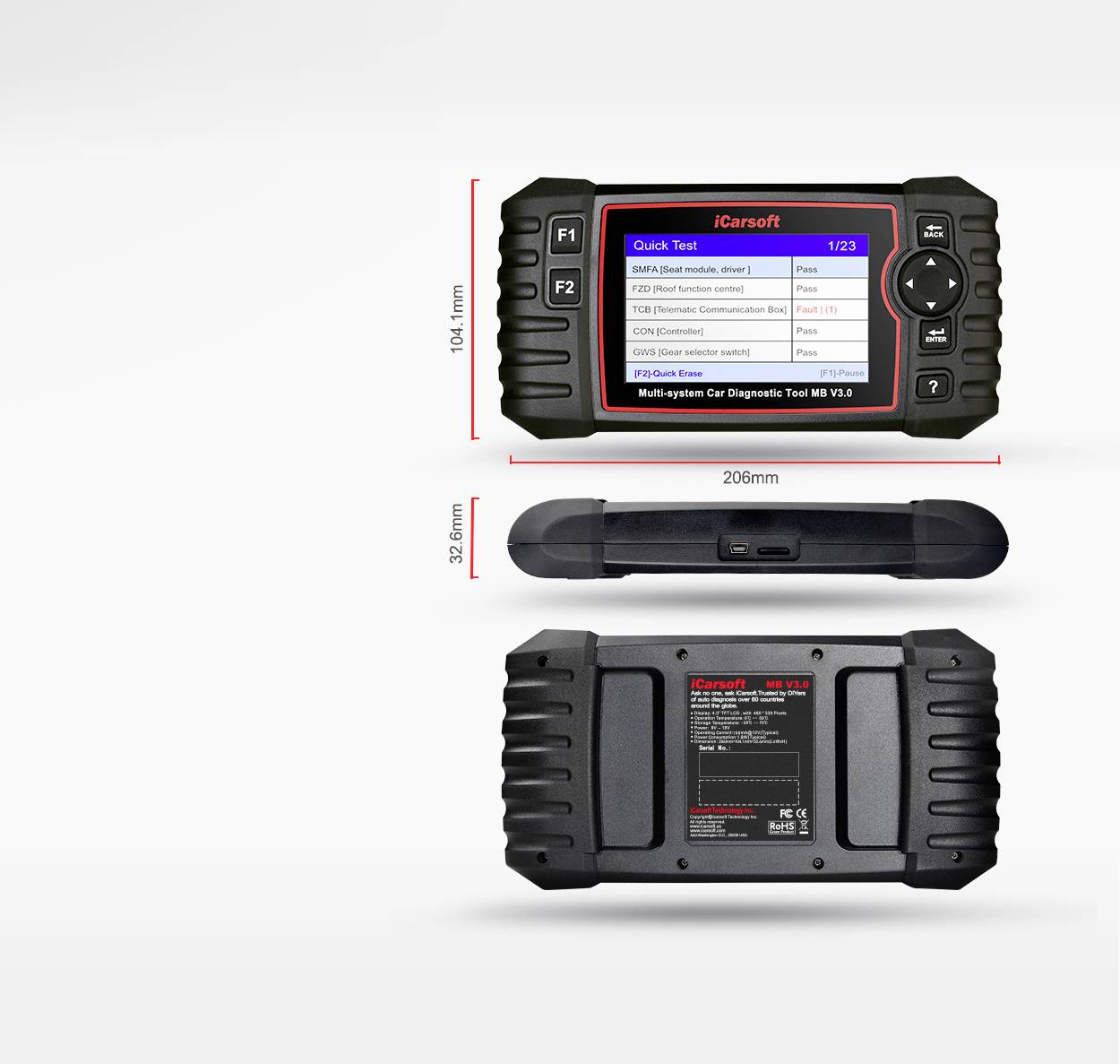 Icarsoft MB V3.0 OBD II Diagnosetool icmbv3 Passend für (Auto-Marke): Mercedes Benz, Smart
