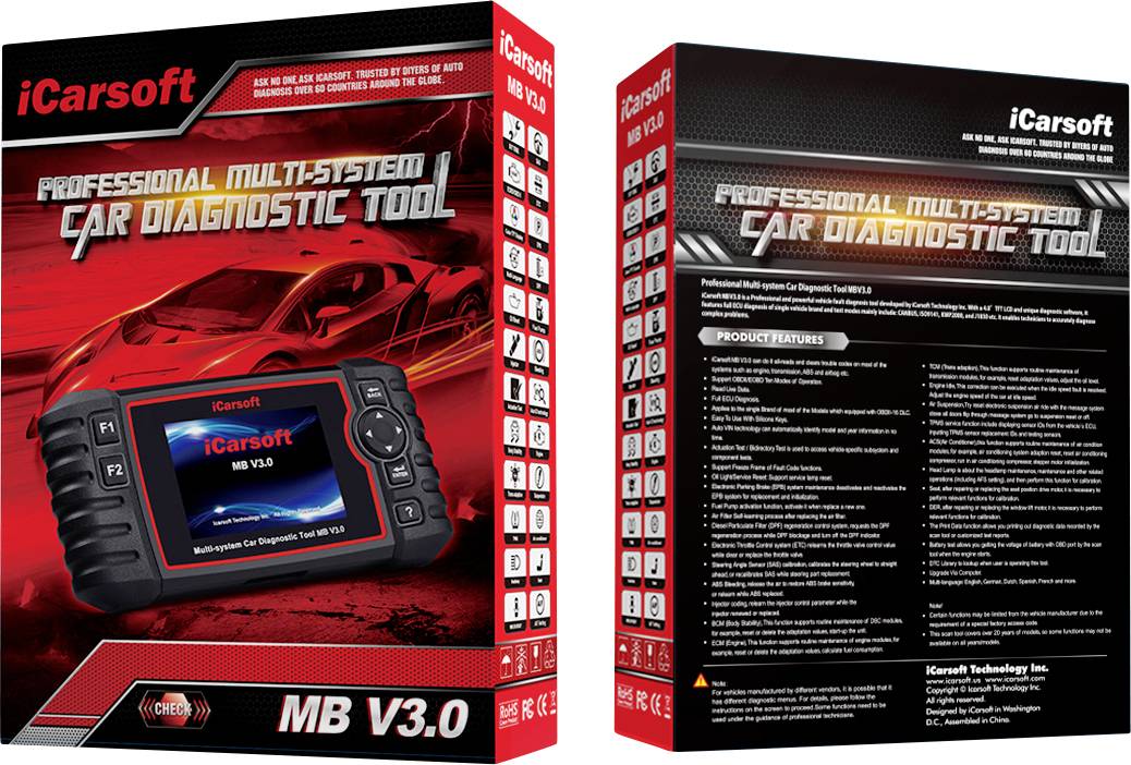 Icarsoft MB V3.0 OBD II Diagnosetool icmbv3 Passend für (Auto-Marke): Mercedes Benz, Smart