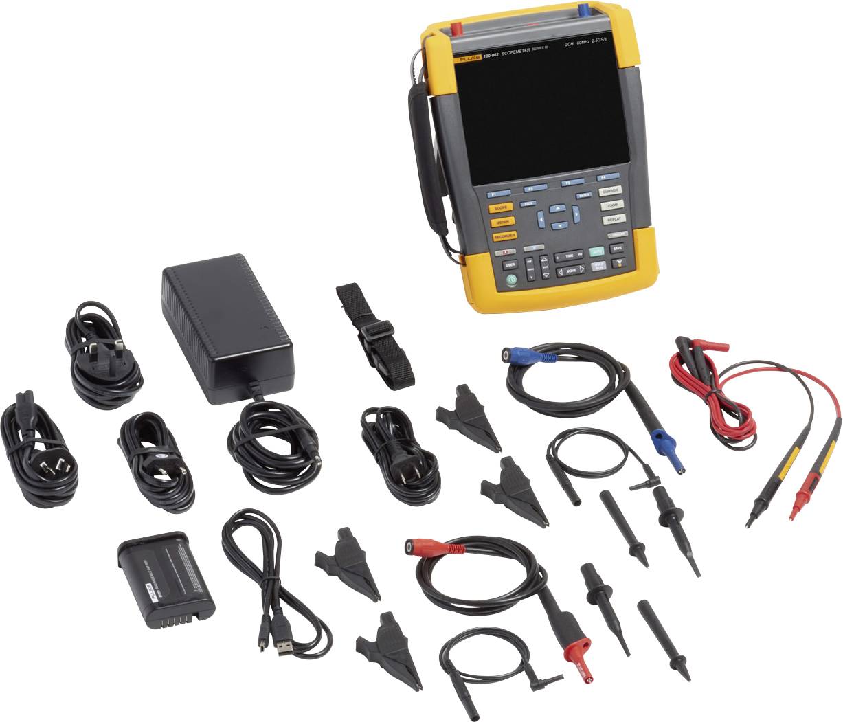 Fluke 190-062-III Hand-Oszilloskop 60MHz 2-Kanal 625 MSa/s 30 kpts 8 Bit 1 Set