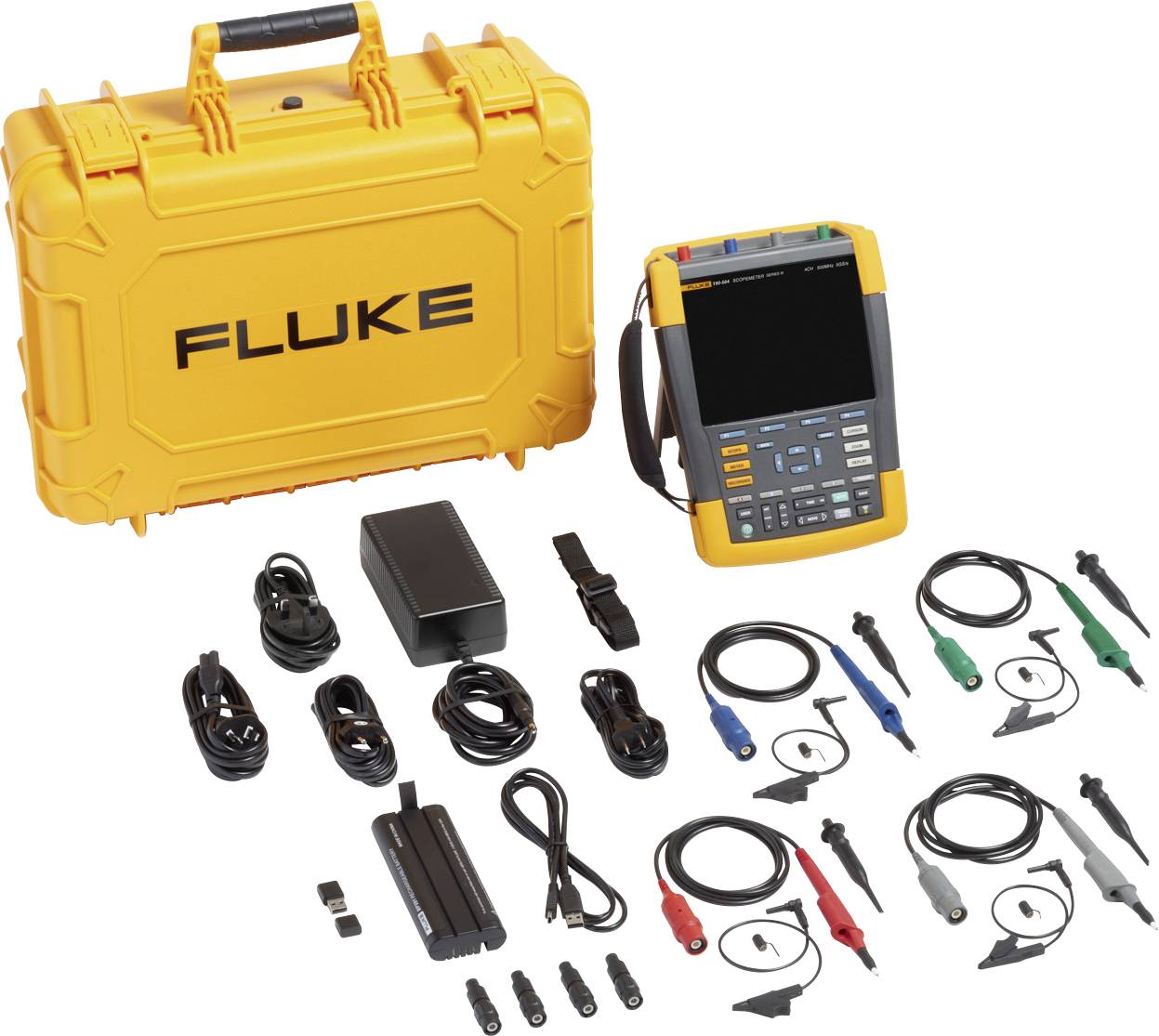 Fluke 190-502-III Hand-Oszilloskop 500MHz 2-Kanal 5 GSa/s 30 kpts 8 Bit 1 Set