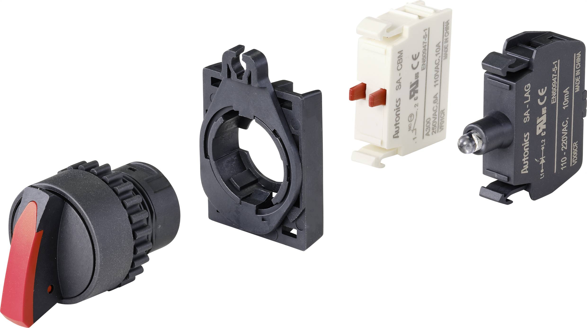 TRU COMPONENTS TC-9860120 S2SRN-S3BR Wahlschalter Knebel Rot 2 x 45°