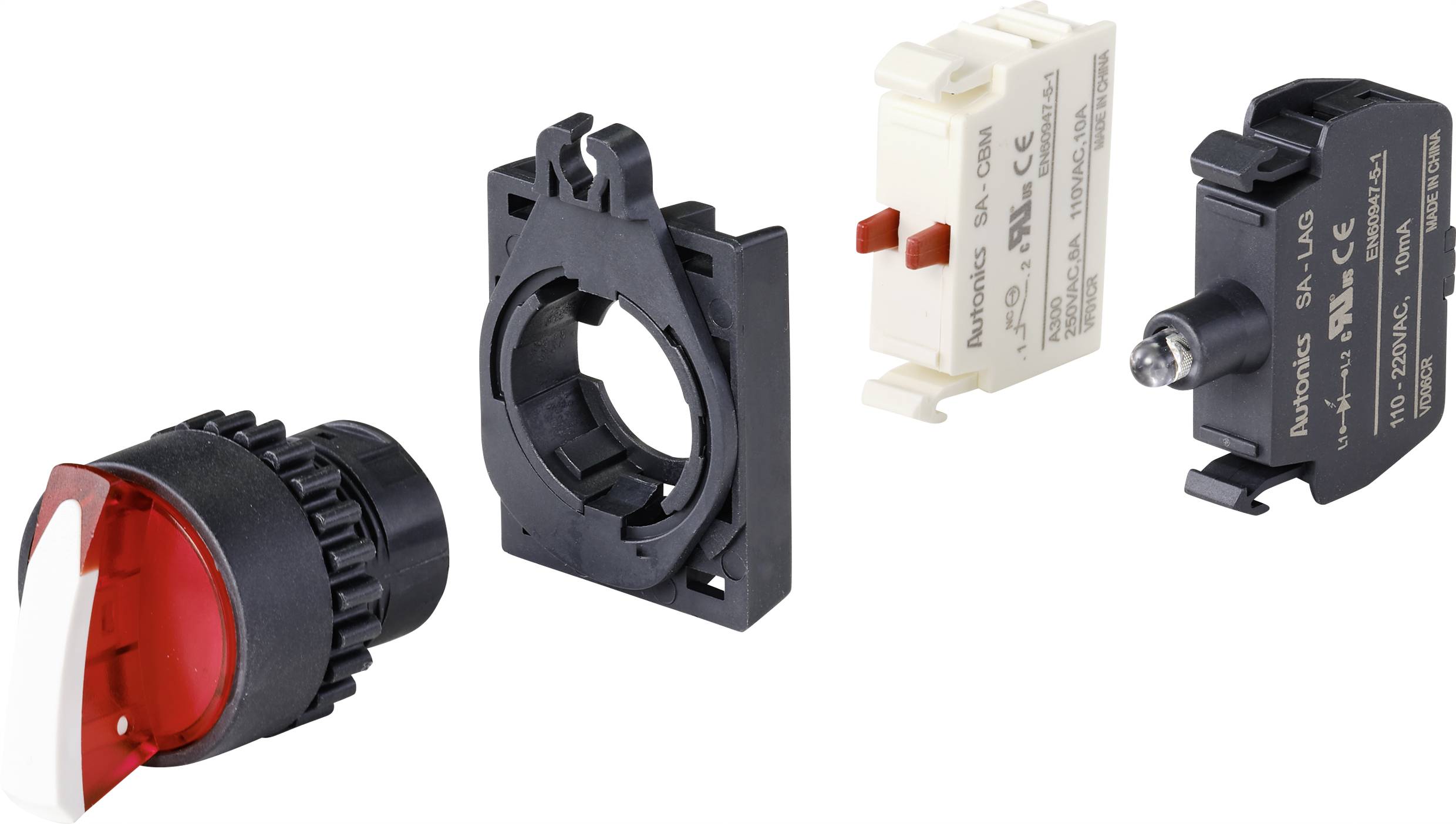 TRU COMPONENTS TC-9860148 S2SRN-L5R Wahltaste Knebel Rot 2 x 60°