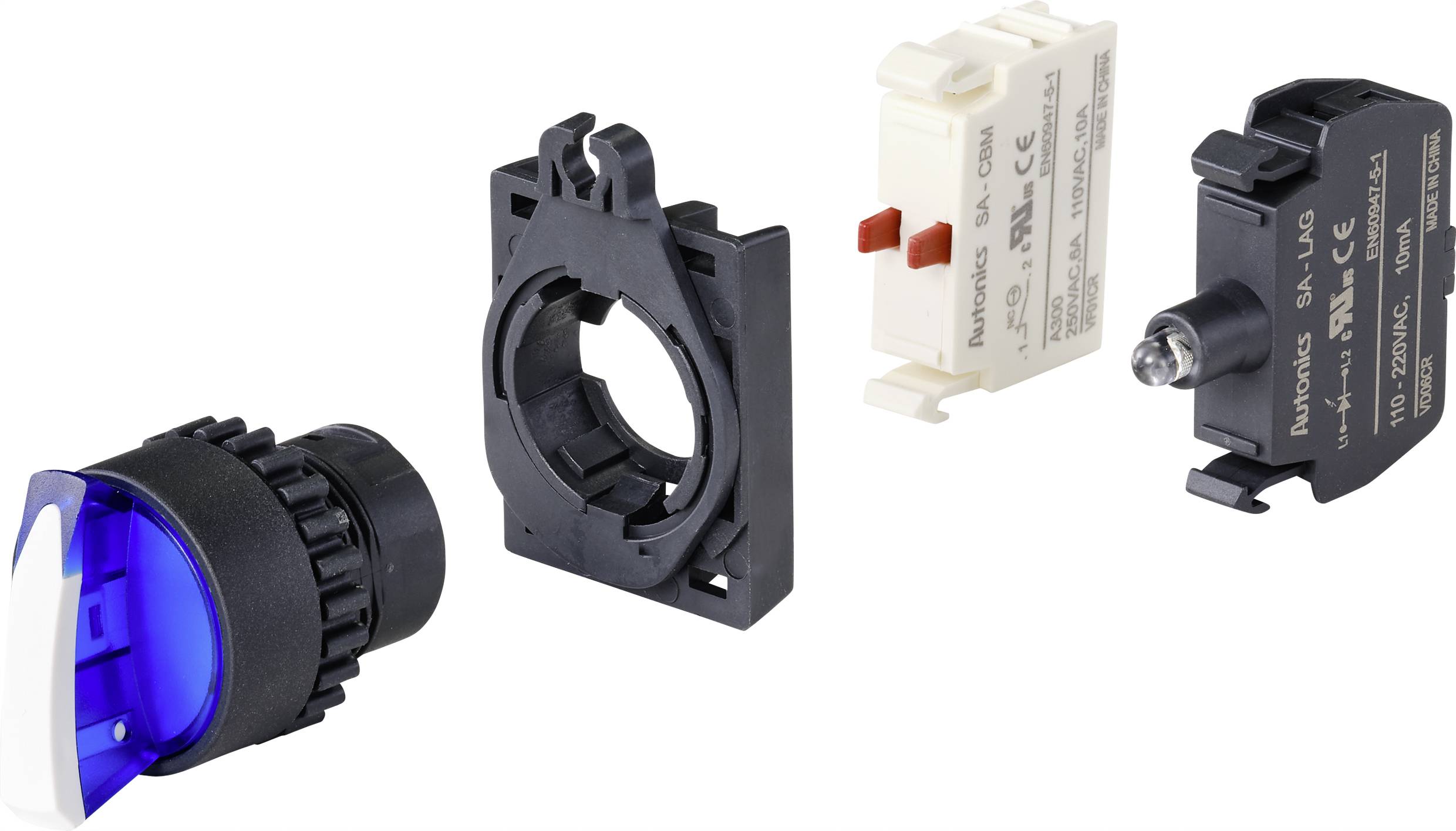 TRU COMPONENTS TC-9860156 S2SRN-L3BB Wahlschalter Knebel Blau 2 x 45°