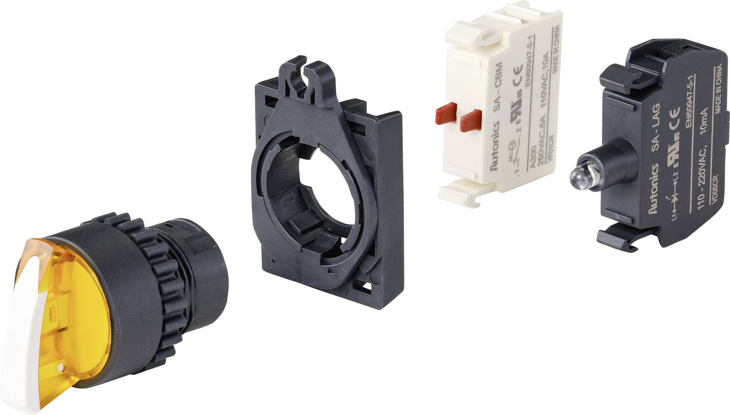 TRU COMPONENTS TC-9860176 S2SRN-L3AY Wahlschalter Knebel Gelb 1 x 90°