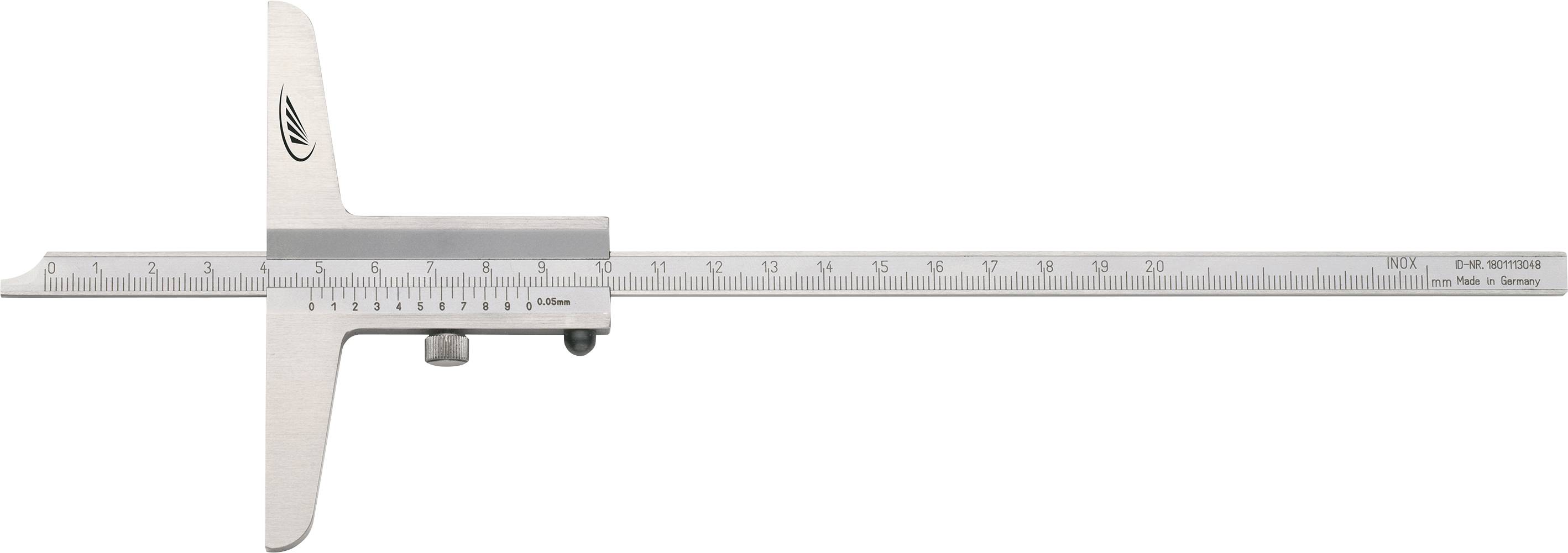 Höhenmessschieber aus Metall mit Skala in Millimetern bis 150mm, geeignet für präzise Höhenmessungen in technischen Anwendungen.