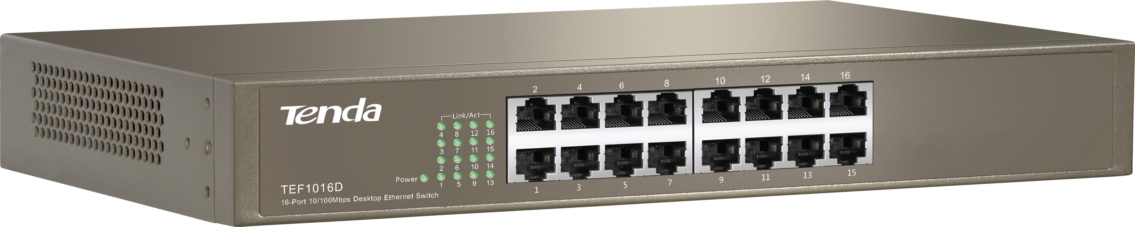 Tenda TEF1016D TEF1016D Netzwerk Switch 16 Port 10 / 100 MBit/s