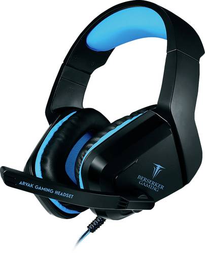 Berserker Gaming AVRAK Gaming Over Ear Headset kabelgebunden Stereo Schwarz, Blau  - Onlineshop Voelkner