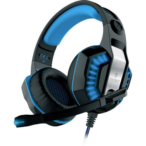 Berserker Gaming FREYER Gaming Over Ear Headset kabelgebunden Stereo Schwarz, Blau