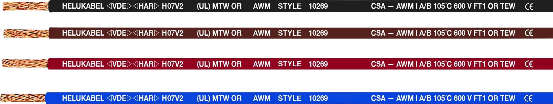 Helukabel 63333-152 Einzelader H05V2-K 1 x 0.75mm² Dunkelblau, Orange 152m