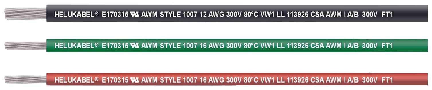 Helukabel 62301-305 Einzelader UL-CSA 1 x 0.823mm² Schwarz 305m