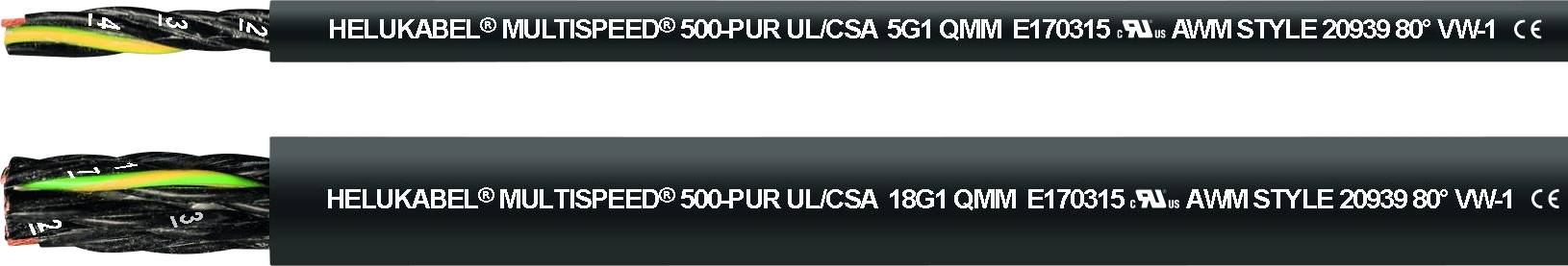 Helukabel 24398-500 Schleppkettenleitung M-SPEED 500-C-PUR UL 12G 1.5mm² Schwarz 500m