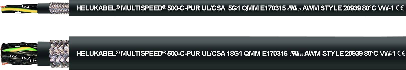 Zwei industrielle Kabel mit sichtbaren Beschriftungen: 'HELUKABEL ÖLFLEX' und technische Spezifikationen. Verwendet in Maschinen.