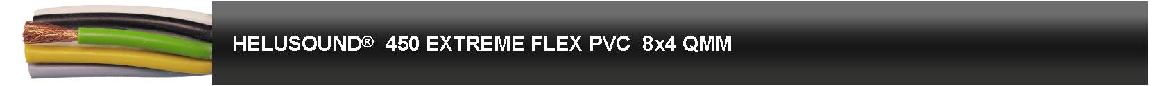 Querschnitt eines mehradrigen Kabels mit Aufschrift 'HELUSOUND 450 EXTREME FLEX PVC'.