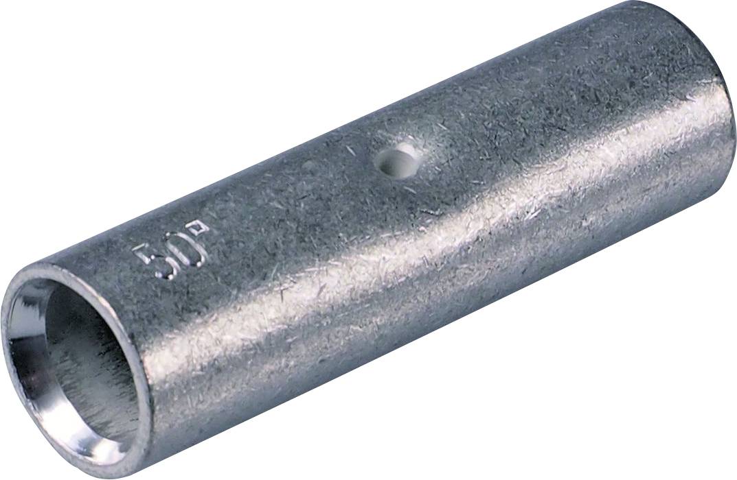 Metallrohr mit rundem Querschnitt, teilweise hohl, Außenseite mit Gravur '50P'.