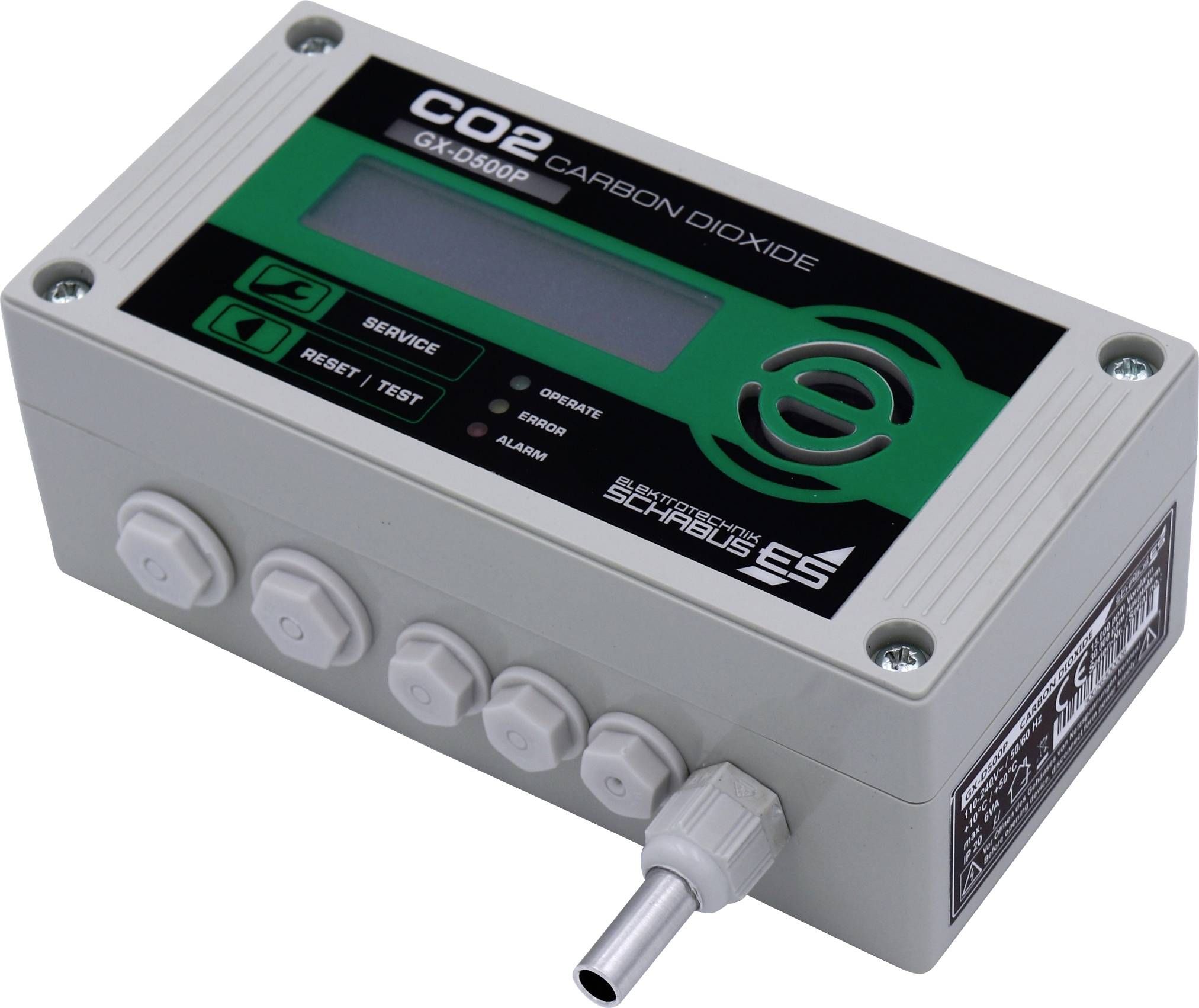 Schabus GX-D500P Kohlendioxid-Melder mit internem Sensor netzbetrieben detektiert Kohlendioxid