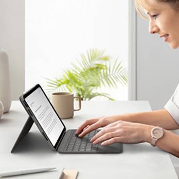 Logitech Folio Touch Tablet-Tastatur mit Hülle Passend für Marke (Tablet): Apple iPad Air (4. Generation), iPad Air (5. Generation) Apple iOS®
