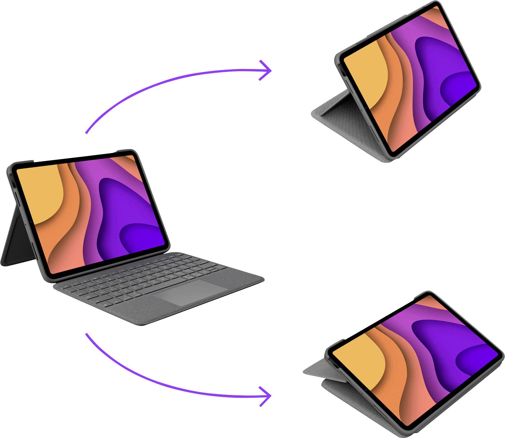 Logitech Folio Touch Tablet-Tastatur mit Hülle Passend für Marke (Tablet): Apple iPad Air (4. Generation), iPad Air (5. Generation) Apple iOS®