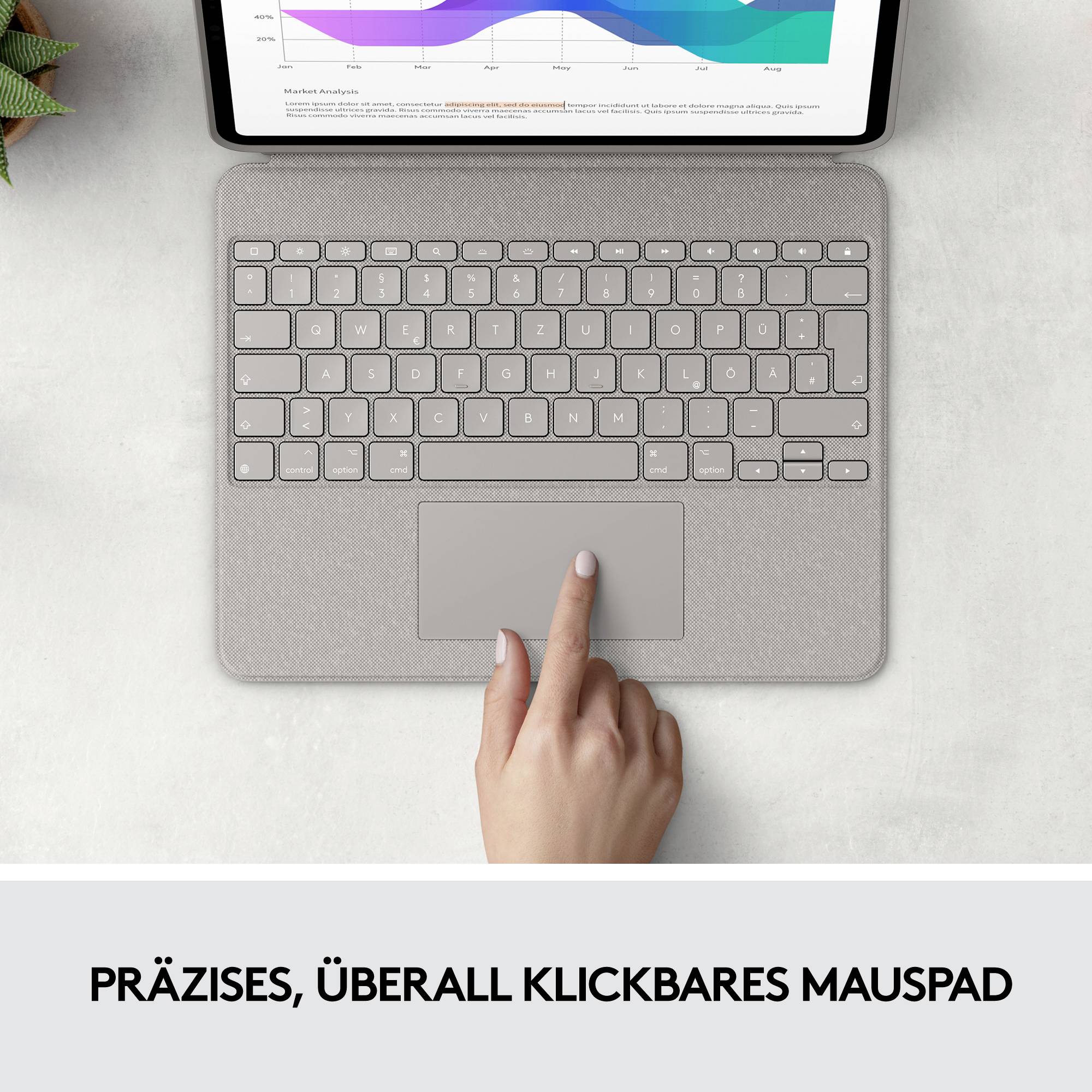 Logitech Combo Touch Tablet-Tastatur mit Hülle Passend für Marke (Tablet): Apple iPad Pro 12.9 (5. Generation), iPad Pro 12.9 (6. Generation) Apple