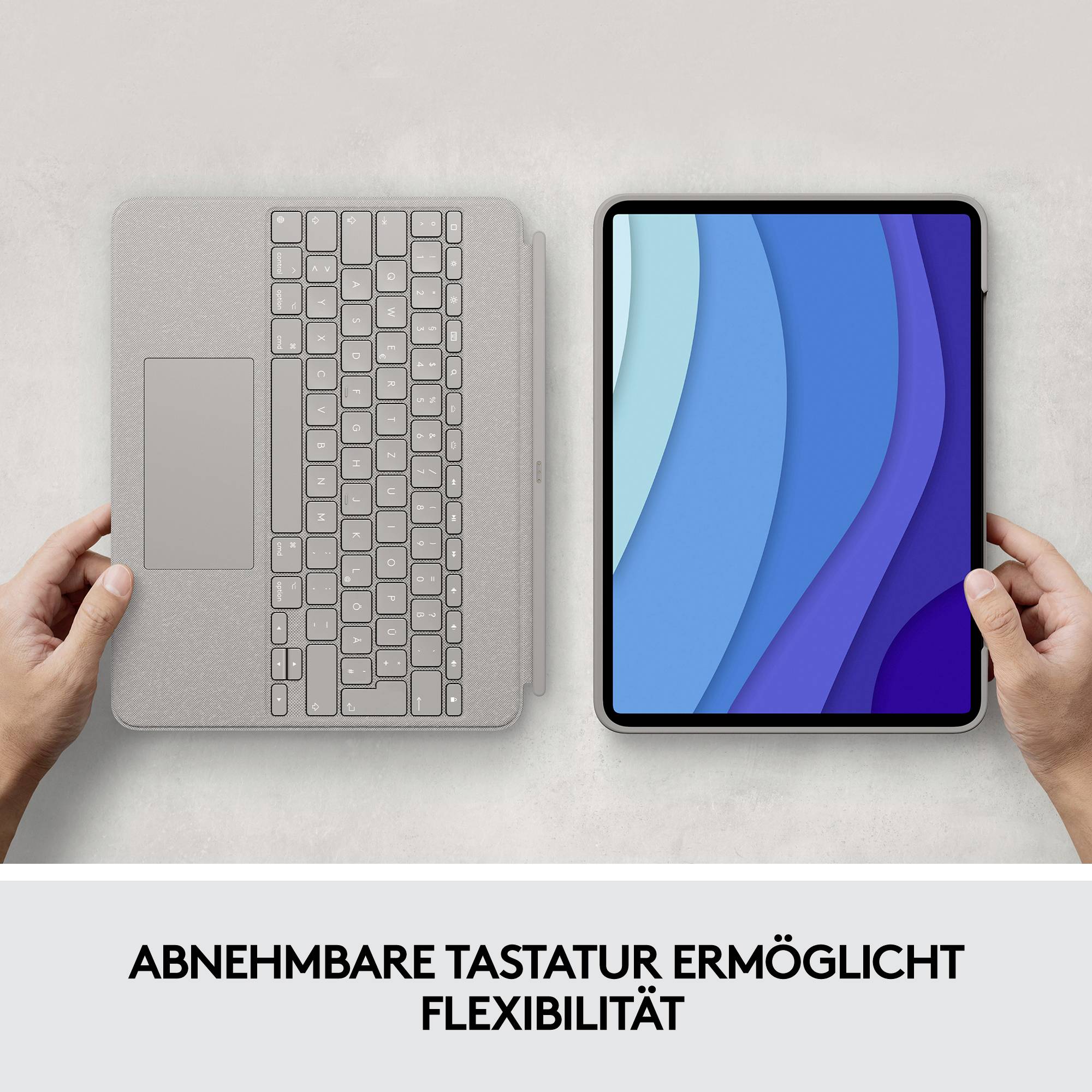 Logitech Combo Touch Tablet-Tastatur mit Hülle Passend für Marke (Tablet): Apple iPad Pro 12.9 (5. Generation), iPad Pro 12.9