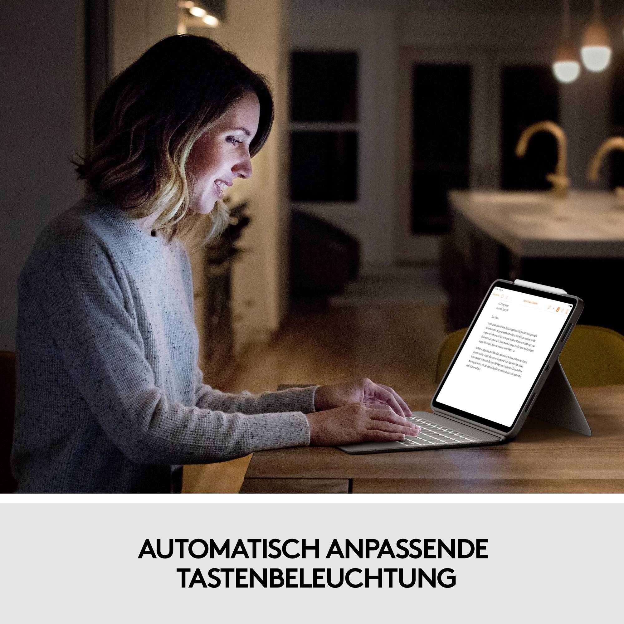 Logitech Combo Touch Tablet-Tastatur mit Hülle Passend für Marke (Tablet): Apple iPad Pro 12.9 (5. Generation), iPad Pro 12.9 (6. Generation) Apple