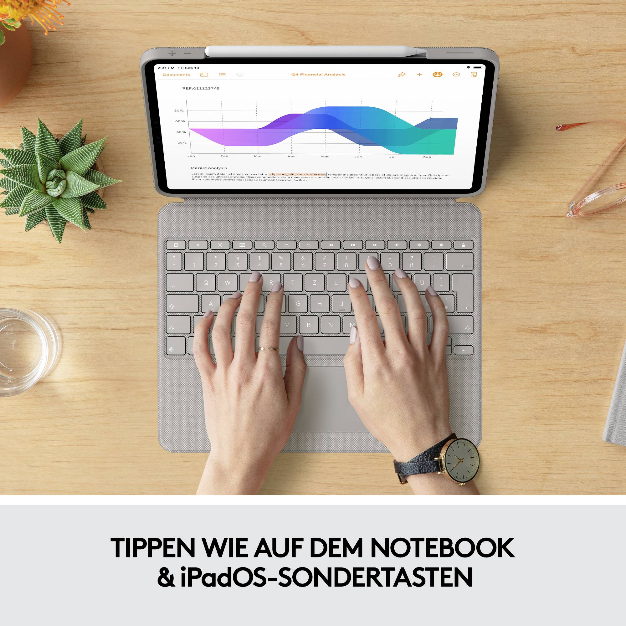 Logitech Combo Touch Tablet-Tastatur mit Hülle Passend für Marke (Tablet): Apple iPad Pro 12.9 (5. Generation), iPad Pro 12.9 (6. Generation) Apple