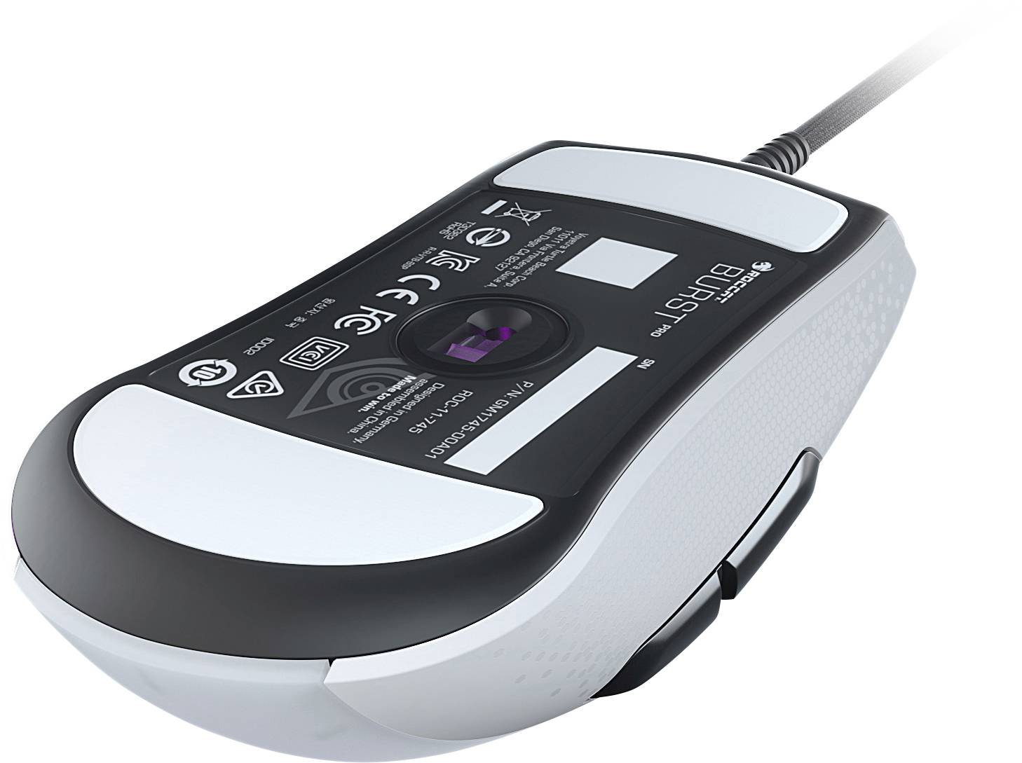 Roccat Burst Pro Gaming-Maus USB Optisch Weiß 16000 dpi Beleuchtet