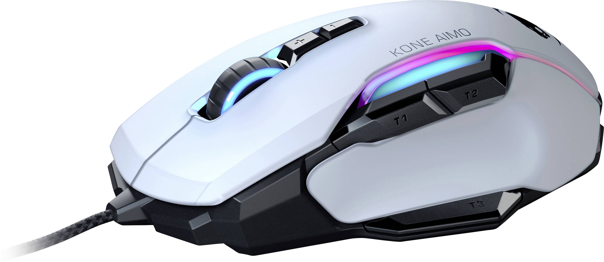Roccat Kone AIMO Remastered Ergonomische Gaming-Maus USB Optisch Weiß 16000 dpi Ergonomisch, Beleuchtet