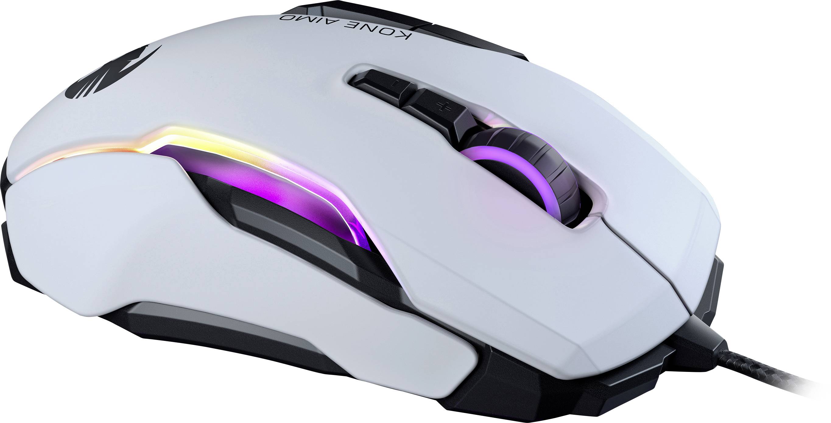 Roccat Kone AIMO Remastered Ergonomische Gaming-Maus USB Optisch Weiß 16000 dpi Ergonomisch, Beleuchtet