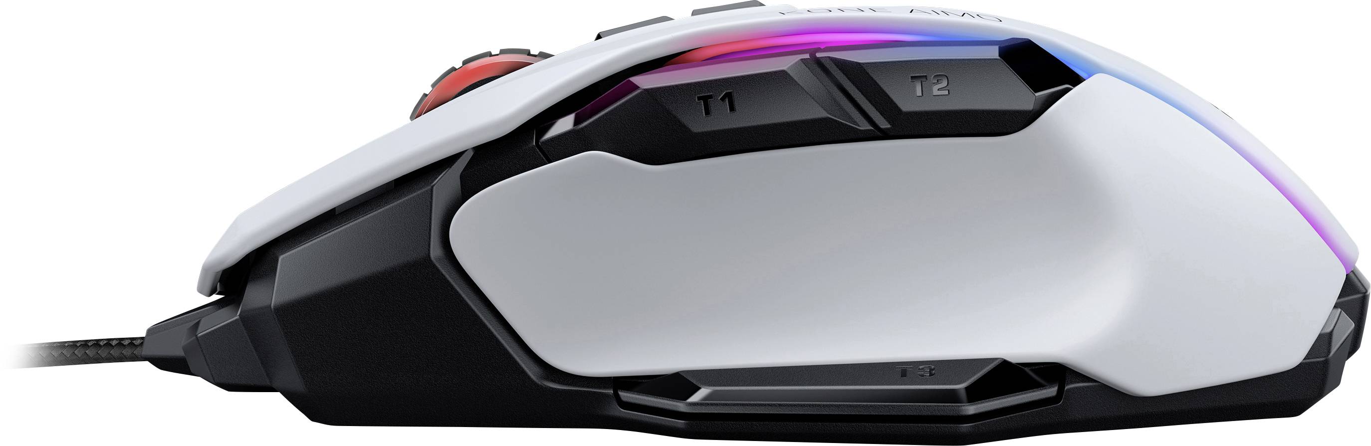 Roccat Kone AIMO Remastered Ergonomische Gaming-Maus USB Optisch Weiß 16000 dpi Ergonomisch, Beleuchtet
