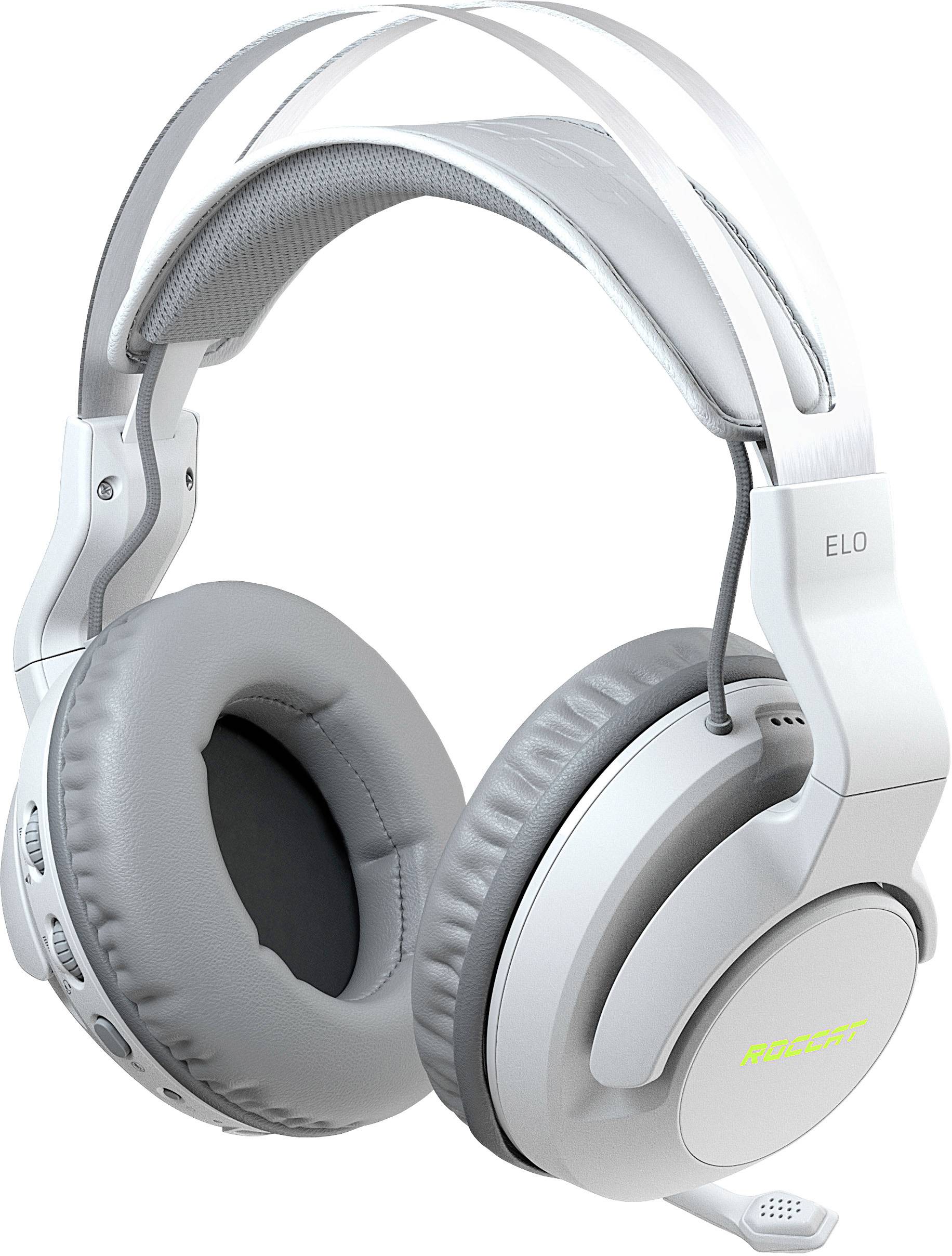 Roccat ELO Gaming Over Ear Headset Bluetooth® 7.1 Surround Weiß Noise Cancelling Lautstärkeregelung, Mikrofon-Stummschaltung