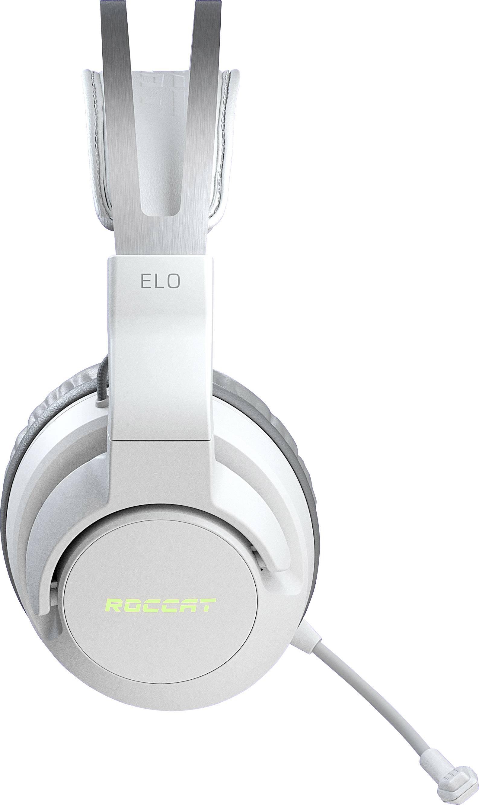 Roccat ELO Over Ear Headset Bluetooth® 7.1 Surround Weiß Noise Cancelling Lautstärkeregelung, Mikrofon-Stummschaltung Gaming