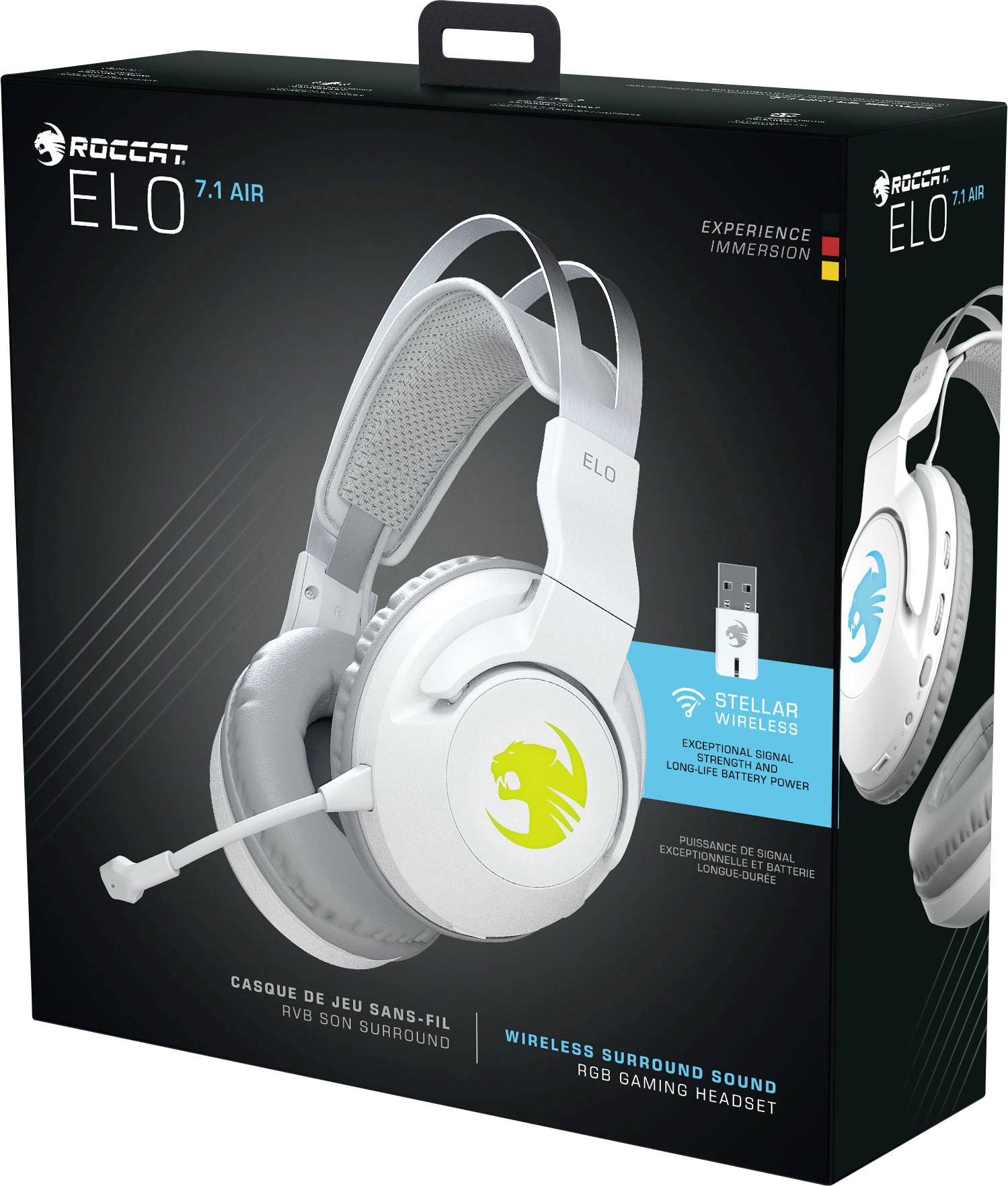 Roccat ELO Over Ear Headset Bluetooth® 7.1 Surround Weiß Noise Cancelling Lautstärkeregelung, Mikrofon-Stummschaltung Gaming