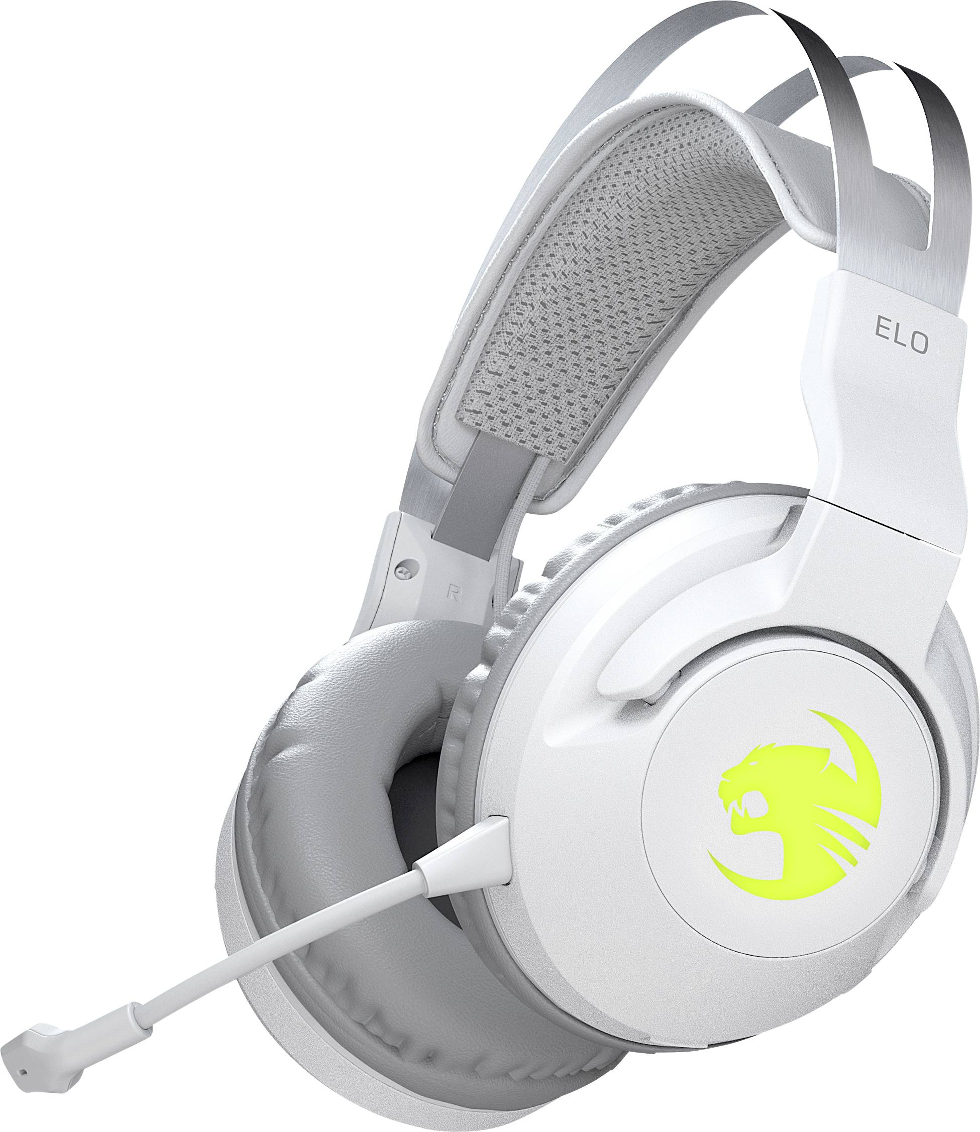 Roccat ELO Gaming Over Ear Headset Bluetooth® 7.1 Surround Weiß Noise Cancelling Lautstärkeregelung, Mikrofon-Stummschaltung
