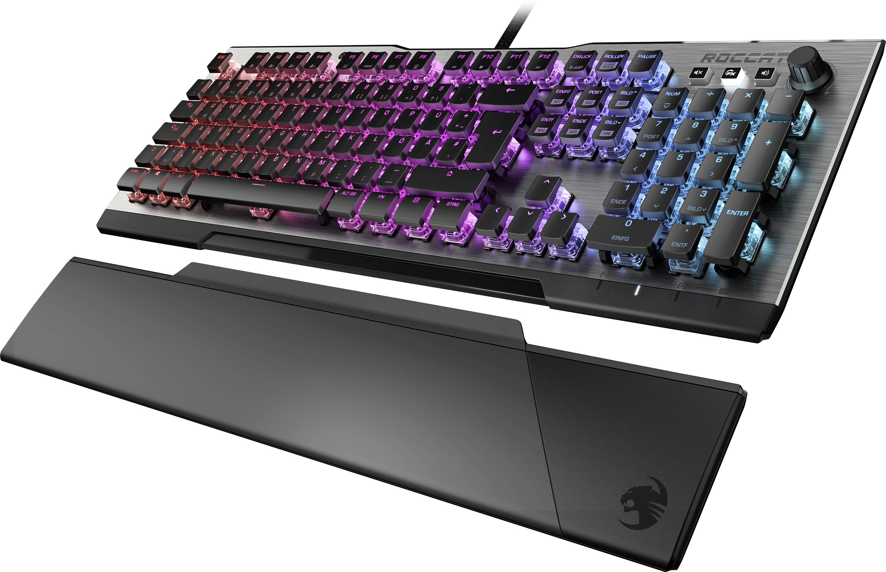 Roccat Vulcan 120 AIMO USB Gaming-Tastatur Deutsch, QWERTZ Schwarz Beleuchtet, mit numerischer Tastatur