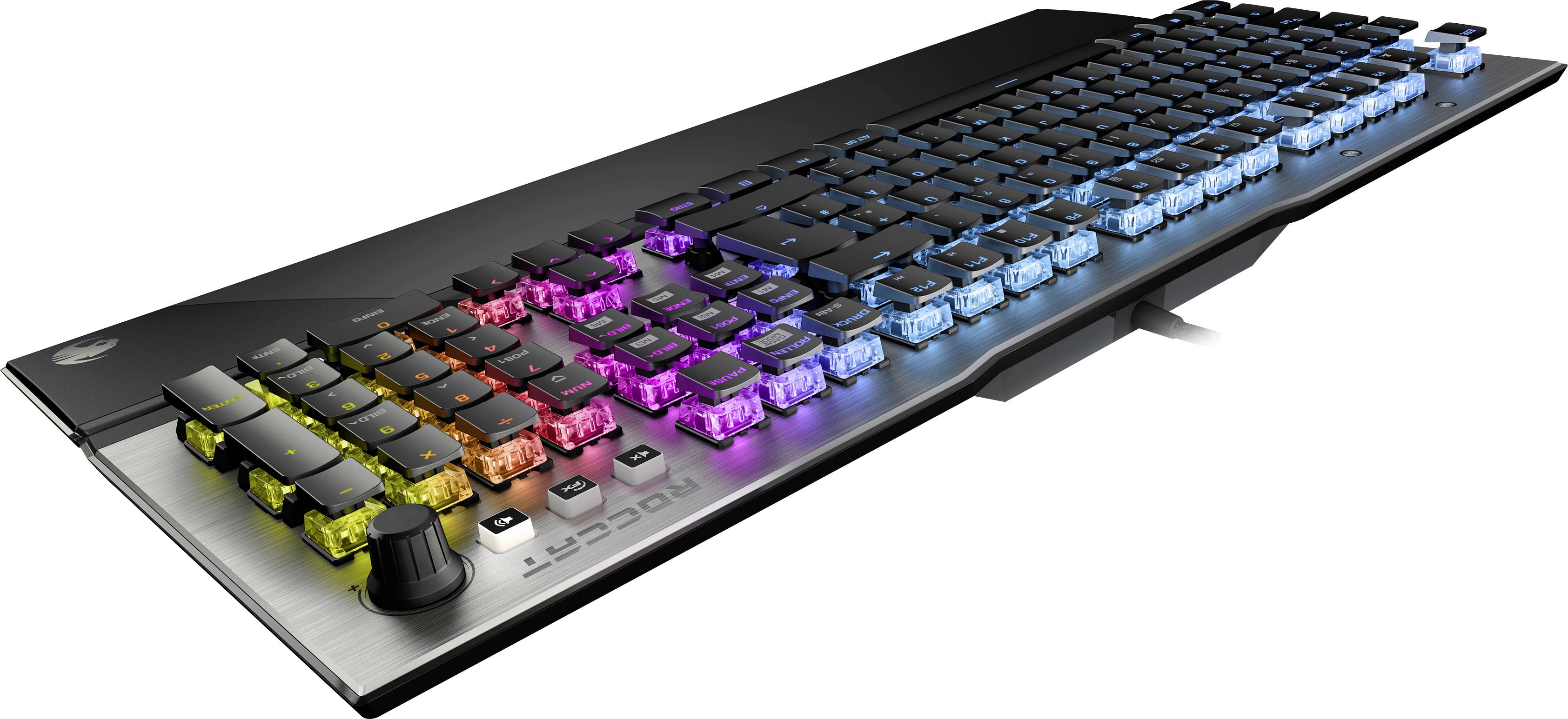 Roccat Vulcan 120 AIMO USB Gaming-Tastatur Deutsch, QWERTZ Schwarz Beleuchtet, mit numerischer Tastatur