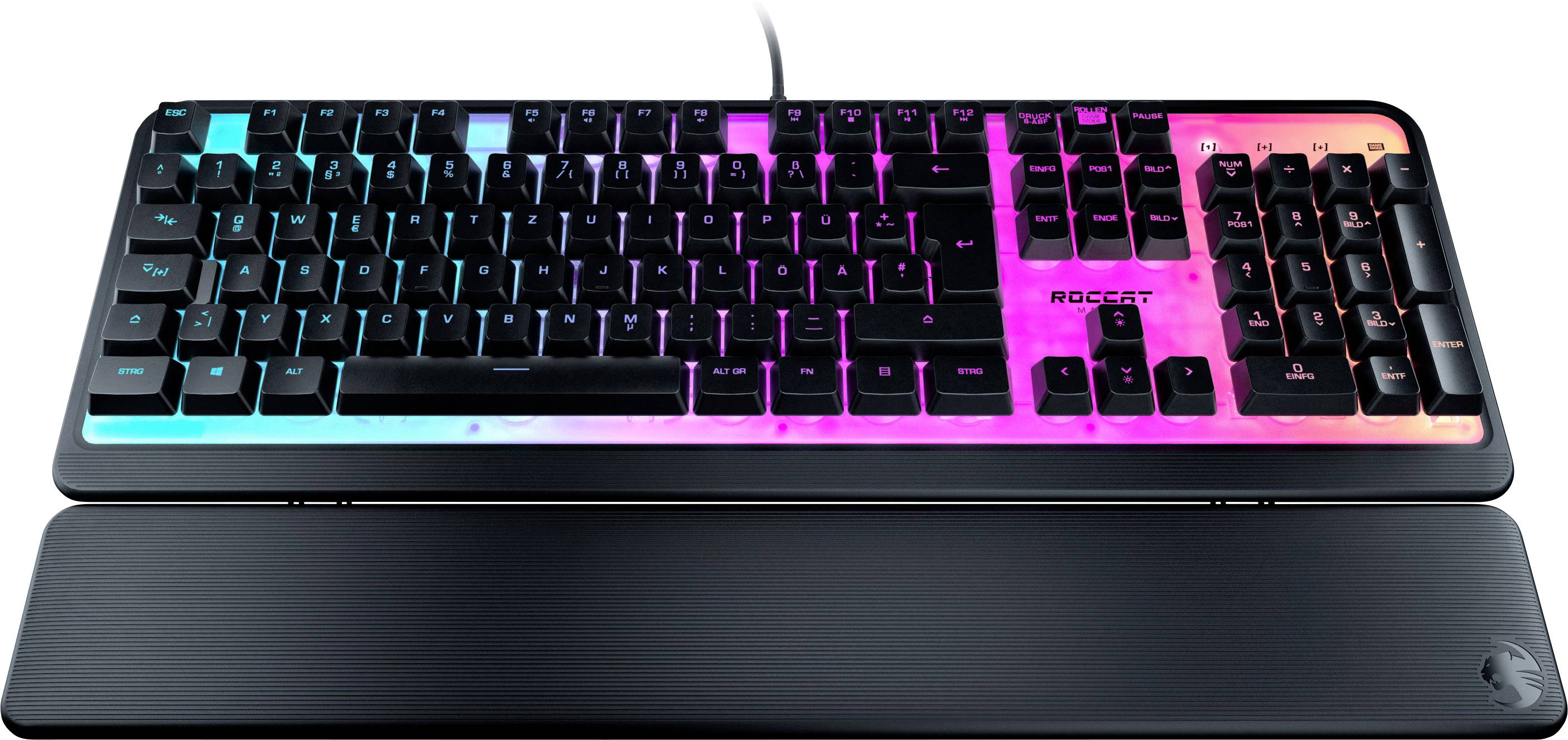 Roccat Magma USB Gaming-Tastatur Deutsch, QWERTZ Schwarz Beleuchtet