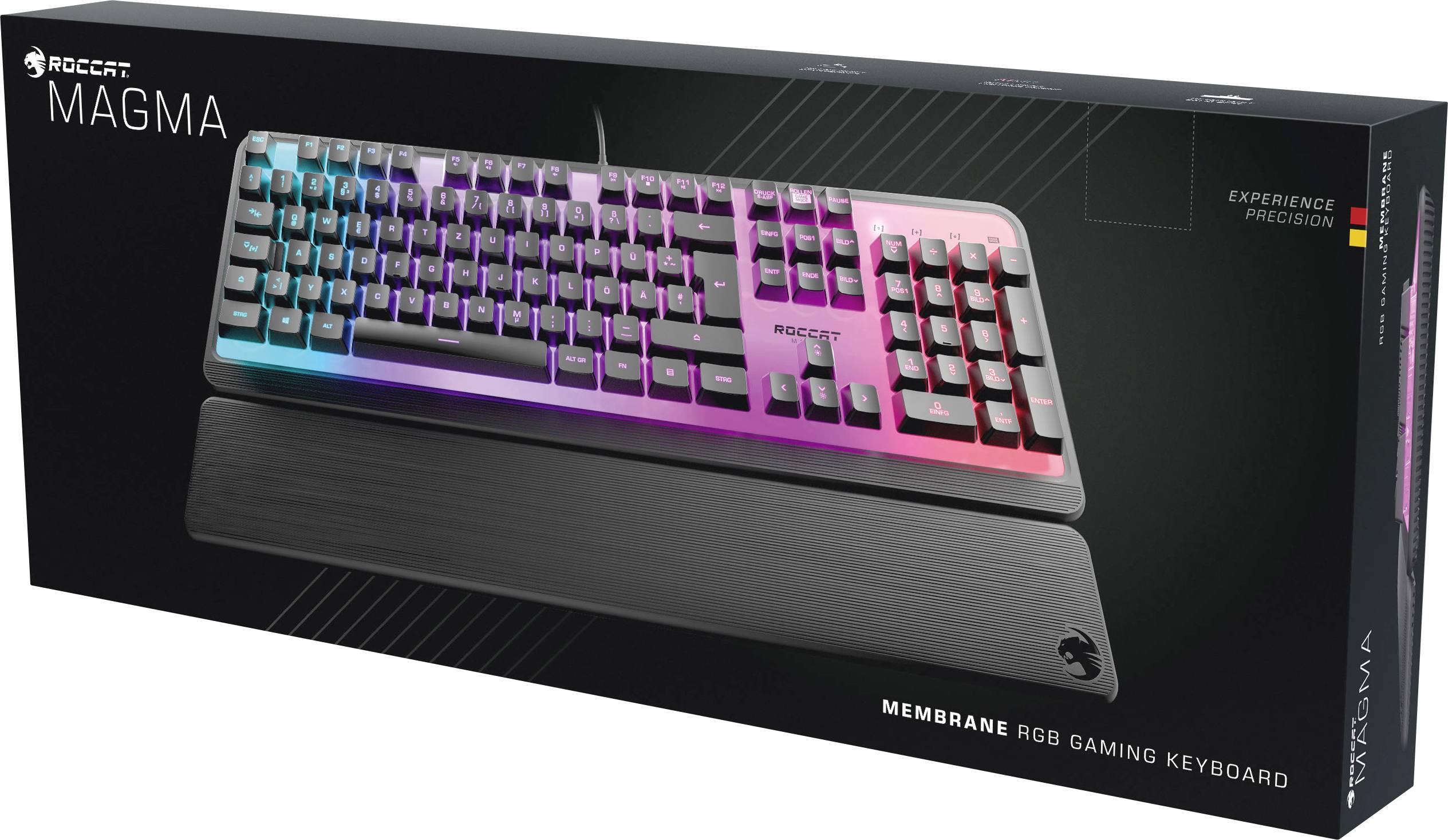 Roccat Magma USB Gaming-Tastatur Deutsch, QWERTZ Schwarz Beleuchtet