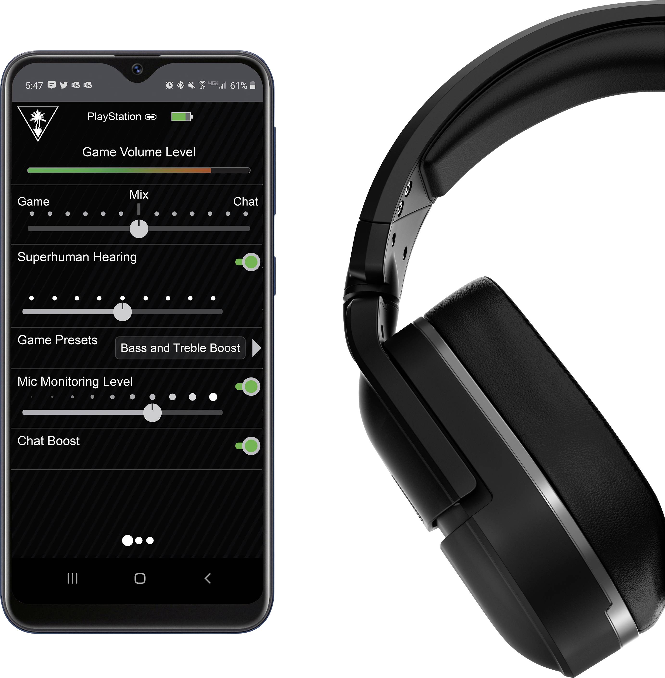 Turtle Beach Stealth 700P GEN 2 Gaming Over Ear Headset Bluetooth® 7.1 Surround Schwarz Lautstärkeregelung, Mikrofon-Stummschaltung