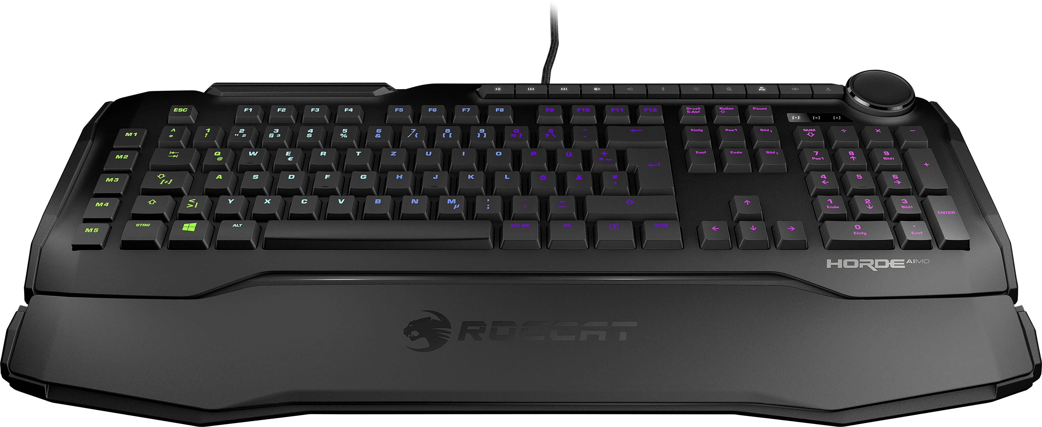 Roccat Horde AIMO USB Gaming-Tastatur Beleuchtet Deutsch, QWERTZ Schwarz