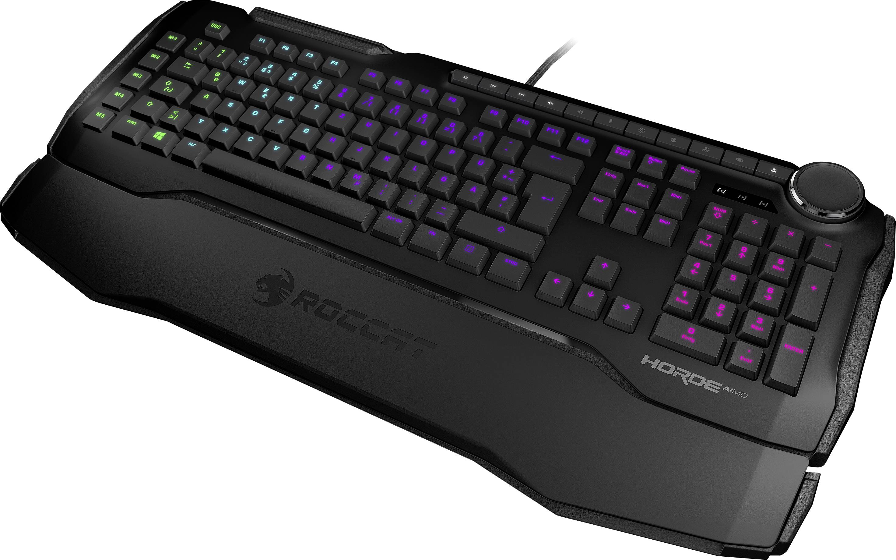 Roccat Horde AIMO USB Gaming-Tastatur Beleuchtet Deutsch, QWERTZ Schwarz